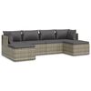 vidaXL Salon de jardin 6 pcs avec coussins Gris R&eacute;sine tress&eacute;e