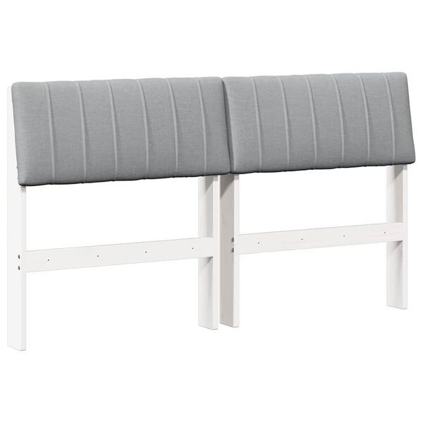 vidaXL T&ecirc;te de lit capitonn&eacute;e Gris clair 140 cm Pin massif