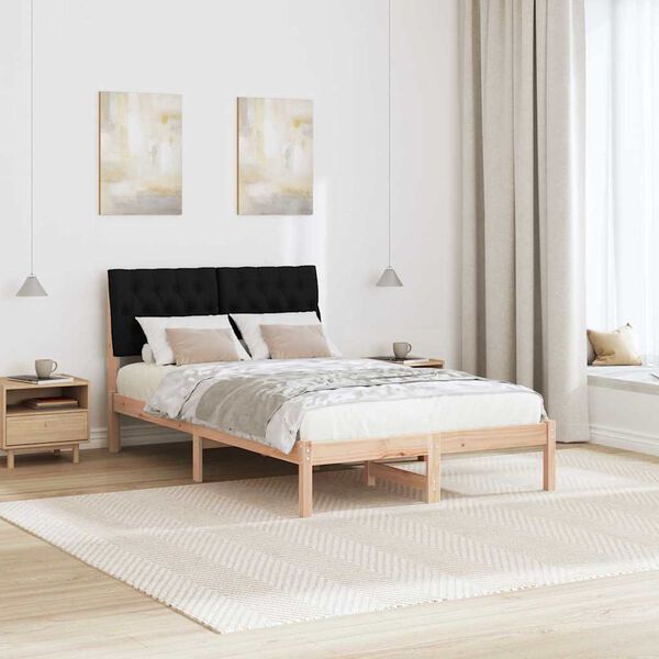 vidaXL Cadre de lit avec t&ecirc;te de lit rembourr&eacute;e Marron 120 x 190 cm