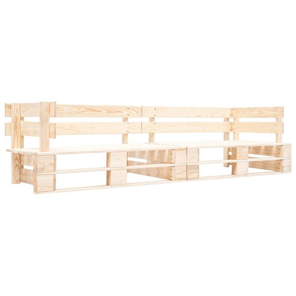 vidaXL Canap&eacute;s de jardin palette 2 pcs avec coussins sable Pin&egrave;de