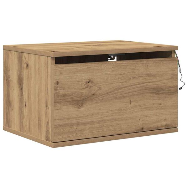 vidaXL Cabinet de chevet mural Ch&ecirc;ne artisanal 50 x 36 x 30 cm