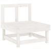 vidaXL Canap&eacute; central de jardin blanc bois de pin massif