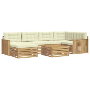 vidaXL Ensemble de canap&eacute;s d'ext&eacute;rieur 7 pc Blanc et cr&egrave;me