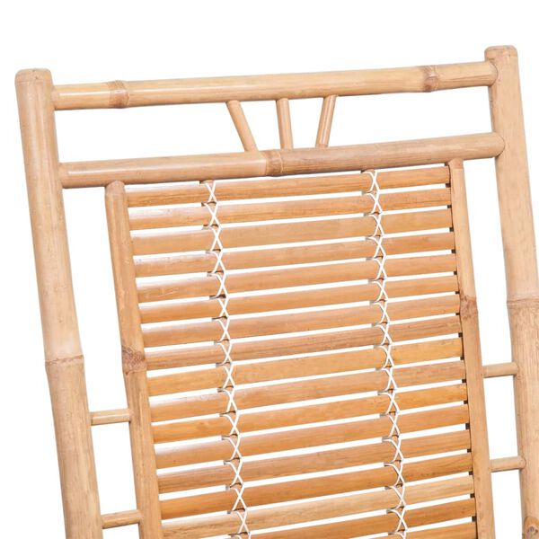vidaXL Chaise &agrave; bascule avec coussin Bambou