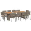 vidaXL Ensemble de salle &agrave; manger pour jardin 11 pcs Gris polyrotin