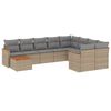 vidaXL Salon de jardin et coussins 10 pcs m&eacute;lange beige r&eacute;sine tress&eacute;e