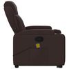 vidaXL Fauteuil inclinable de massage Marron fonc&eacute; Tissu