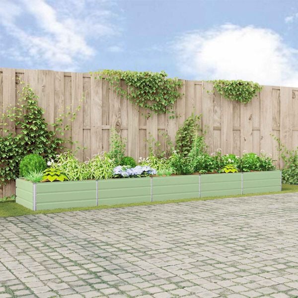 vidaXL Jardini&egrave;re Vert pastel 195 x 100 x 45 cm Acier galvanis&eacute;