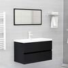 vidaXL Meubles de salle de bain noir bois d'ing&eacute;nierie