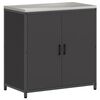 vidaXL Ensemble de rangement cuisine 2 pcs Noir Acier lamin&eacute; &agrave; froid