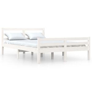 vidaXL Cadre de lit sans matelas blanc bois massif 150x200 cm