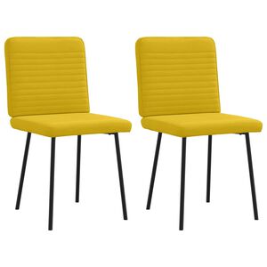 vidaXL Chaises &agrave; manger lot de 2 Jaune Velours