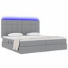vidaXL Lit avec rangement et LED Gris clair 200 x 200 cm Polyester