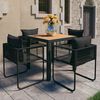 vidaXL Ensemble &agrave; manger de jardin 5pcs PVC r&eacute;sine tress&eacute;e noir marron