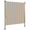 vidaXL Store roulant d'ext&eacute;rieur jaune et blanc 150x270 cm tissu acier