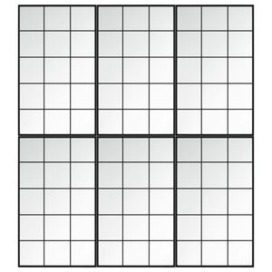 vidaXL Miroirs muraux 6 pcs noir 100x60 cm m&eacute;tal