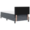 vidaXL Lit &agrave; ressort LED avec matelas Gris fonc&eacute; 90 x 200 cm Velours