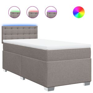 vidaXL Sommier &agrave; lattes de lit avec matelas Taupe 80x200 cm Tissu