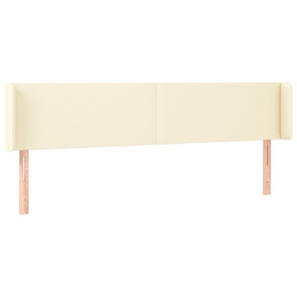 vidaXL T&ecirc;te de lit avec oreilles Cr&egrave;me 163x16x78/88 cm Similicuir