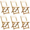 vidaXL Chaises de bistrot d'ext&eacute;rieur 6 pc Cr&egrave;me blanc