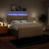 vidaXL Sommier &agrave; lattes de lit avec matelas Cr&egrave;me 180x200 cm Tissu