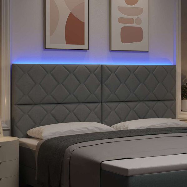 vidaXL T&ecirc;te de lit Gris clair 200 cm tissu