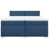 vidaXL Sommier &agrave; lattes de lit avec matelas Bleu 200x200 cm Tissu