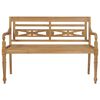 vidaXL Banc Batavia avec coussin gris 120 cm Bois de teck massif