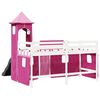 vidaXL Lit mezzanine enfants avec tour rose 80x200cm bois pin massif
