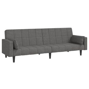 vidaXL Canap&eacute;-lit &agrave; 2 places avec deux oreillers gris clair tissu