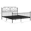 vidaXL Cadre de lit sans matelas noir m&eacute;tal 180x200 cm