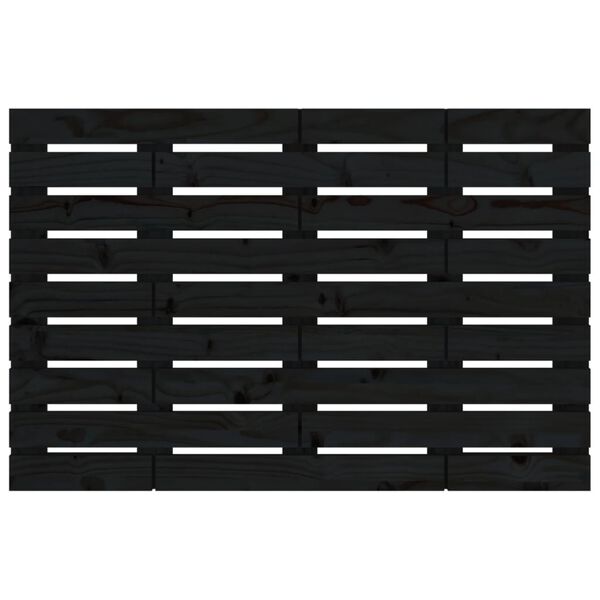 vidaXL T&ecirc;te de lit murale Noir 81x3x63 cm Bois massif de pin
