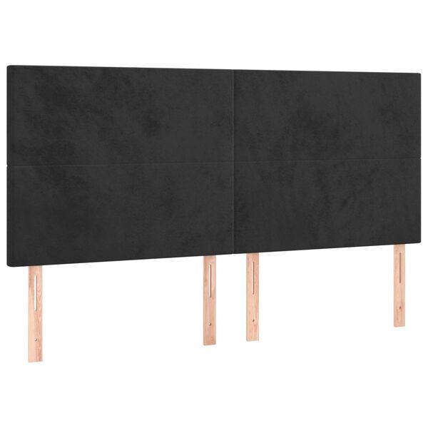 vidaXL T&ecirc;te de lit Noir 200x5x118/128 cm Velours