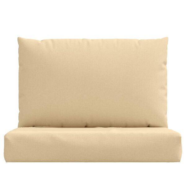 vidaXL Coussins de palette lot de 2 beige m&eacute;lang&eacute; tissu