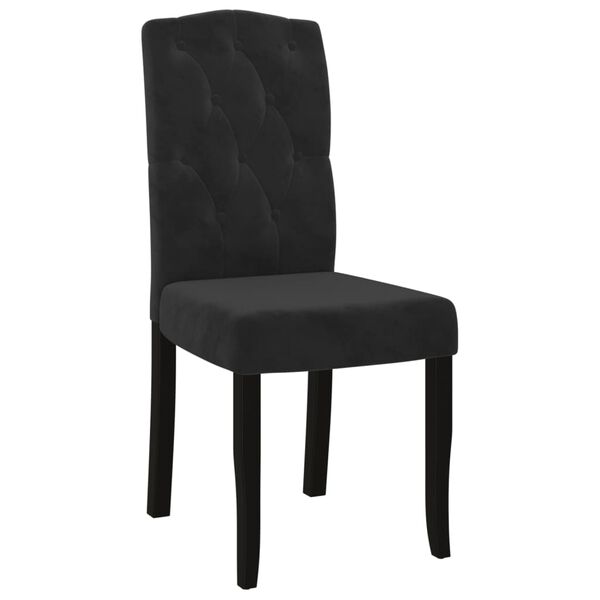 vidaXL Chaises &agrave; manger lot de 4 Noir Velours