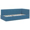 vidaXL Cadre de lit d'angle Bleu 100 cm x 200 cm Velours