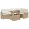 vidaXL Ensemble de salle &agrave; manger 6 pc Beige Poly rotin