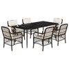 vidaXL Ensemble &agrave; manger de jardin et coussins 7 pcs marron rotin