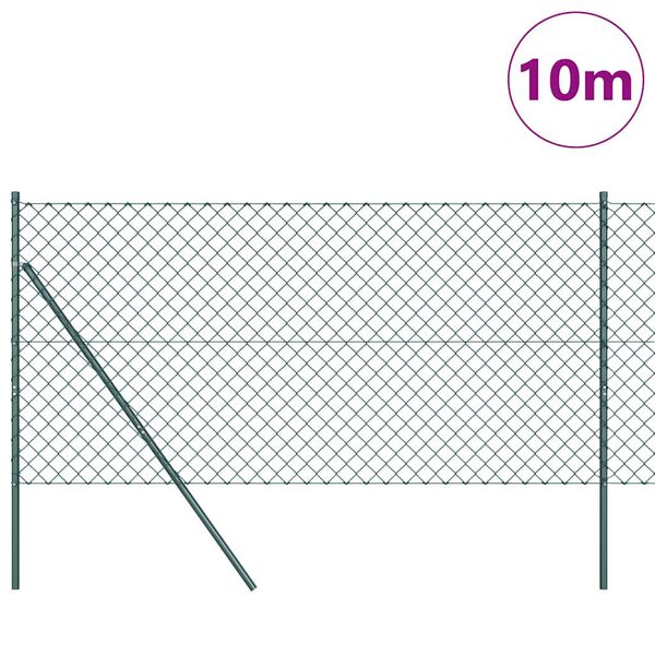 vidaXL Poteau de cl&ocirc;ture. Vert 10 x 1,2 m (maille de 60 x 60 mm)