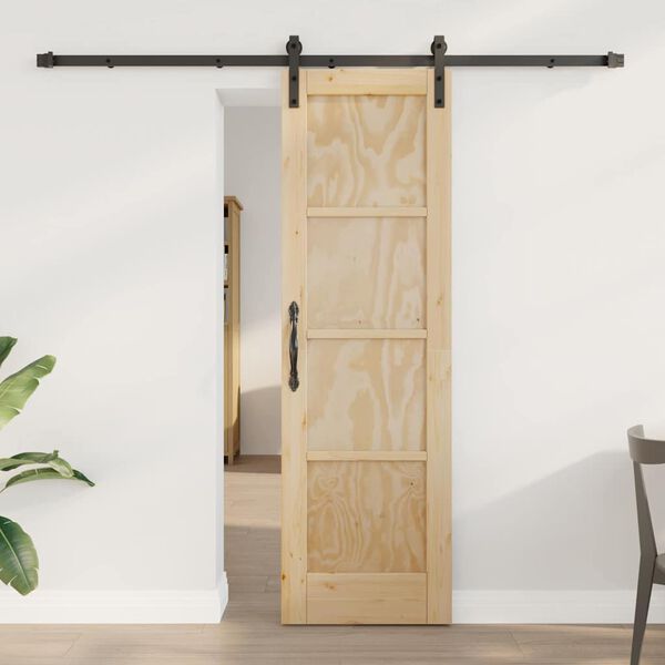 vidaXL Porte coulissante Marron 61 x 198,5 cm Pin massif