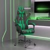vidaXL Chaise de jeu avec repose-pied Noir et vert Similicuir
