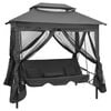 vidaXL Balancelle convertible &agrave; auvent Anthracite 220x160x240 cm Acier