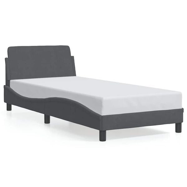 vidaXL Cadre de lit Dover gris fonc&eacute; 80x200 cm velours