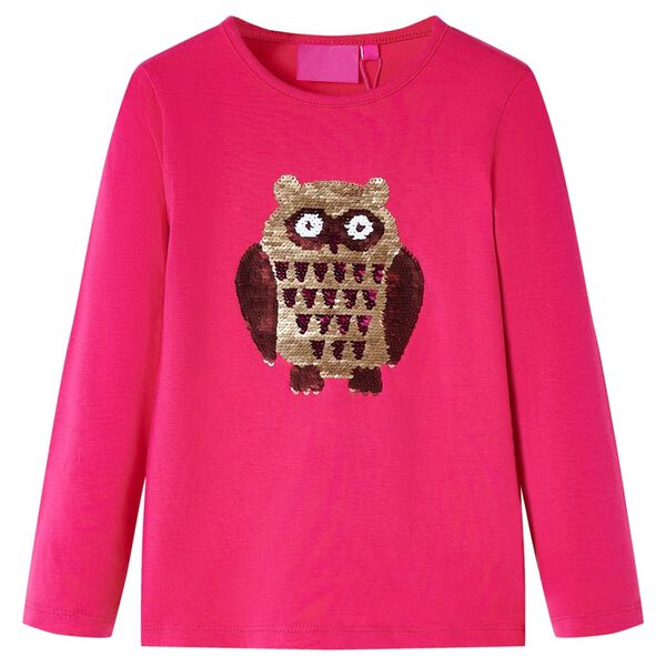 T-shirt enfants &agrave; manches longues rose vif 116