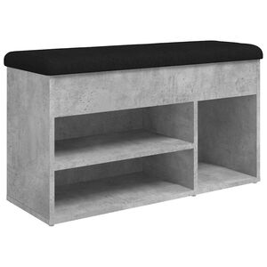 vidaXL Banc &agrave; chaussures gris b&eacute;ton 82x32x45,5 cm bois d'ing&eacute;nierie