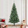 vidaXL Sapin de No&euml;l artificiel pr&eacute;-&eacute;clair&eacute; Vert 240 cm PVC et m&eacute;tal
