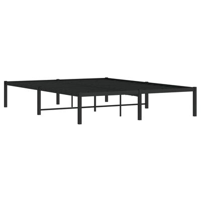 vidaXL Cadre de lit métal sans matelas noir 140x190 cm