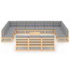 vidaXL Salon de jardin 14 pcs avec coussins Bois de pin massif