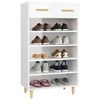vidaXL Armoire &agrave; chaussure Blanc brillant 60x35x105 cm Bois ing&eacute;nierie