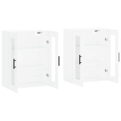 vidaXL Armoires murales 2 pcs blanc bois d'ingénierie